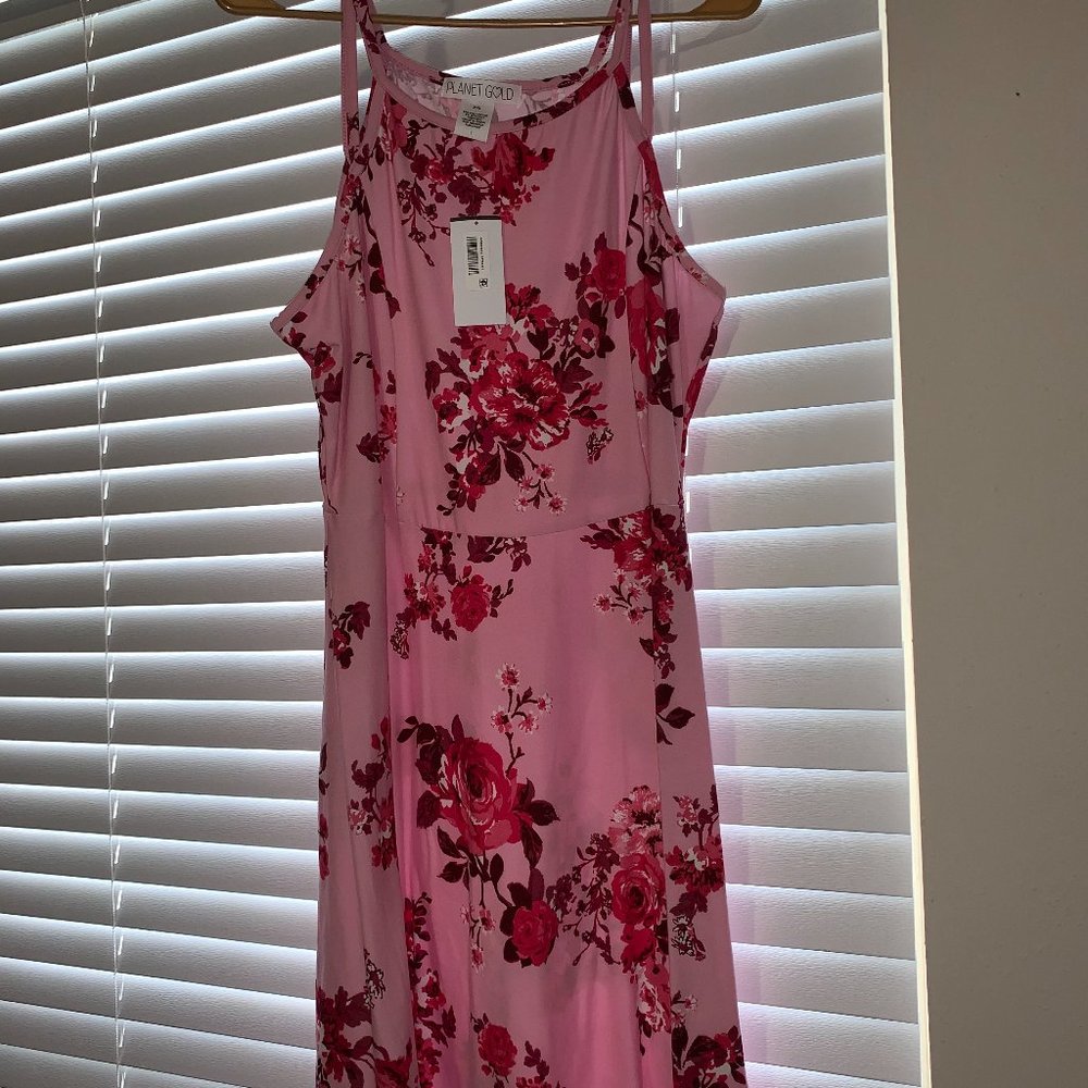 Pink and Red Floral Dress